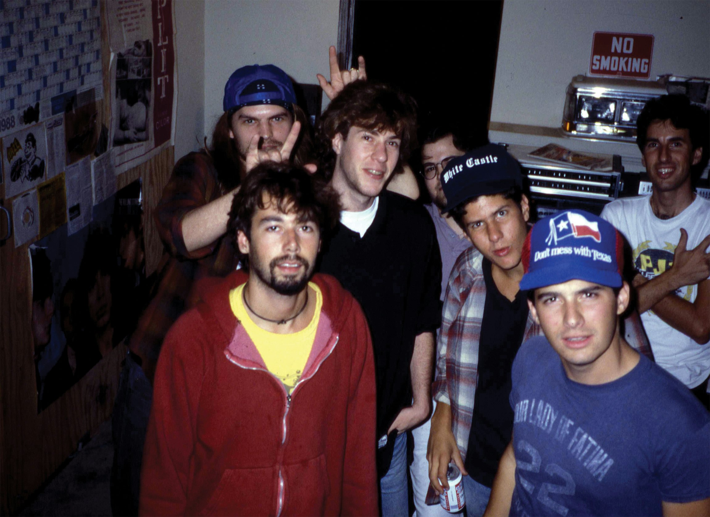 Matt Dike, MCA, E.Z. Mike, John King, Mike D, Ad Rock, and Mario Caldato Jr. Photo by Ricky Powell.
